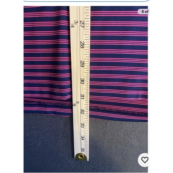 Adidas Men's Collared Short Sleeve Red Navy Striped Polo Shirt XXL - Picture 8 of 8